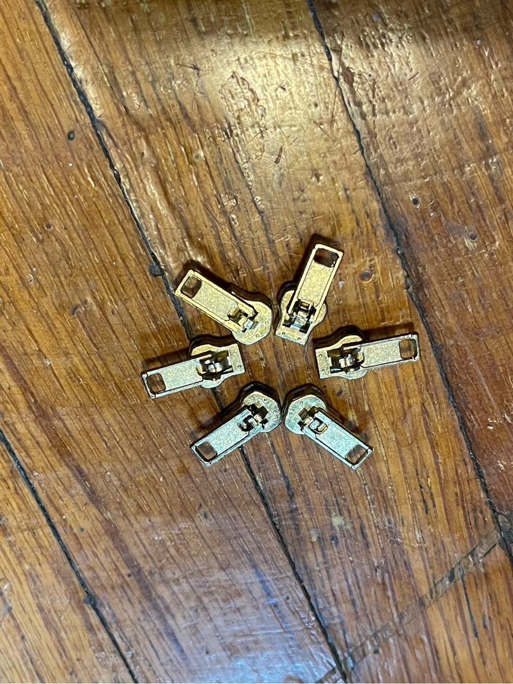 Six Unused Zipper Pulls, Sewing Supplies